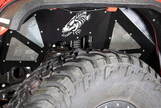Fishbone Offroad 2018+ Jeep Wrangler JL Front Pair Aluminum - Black Powdercoat Inner Fenders