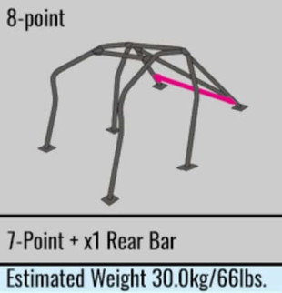 Cusco Safety21 2-Passenger 8-Point BLK Around Dash Roll Cage 89-94 Nissan Silvia (S13)