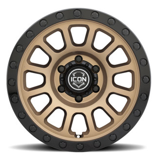 ICON Hulse 17x8.5 / 6x5.5 / 25mm / 5.75in BS Satin Bronze w/ Gloss Black Lip