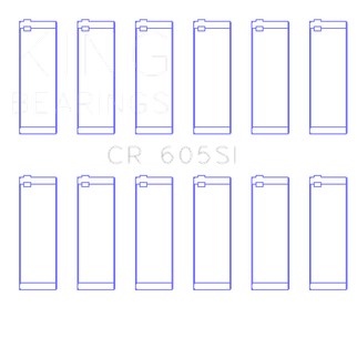 King Engine Bearings GM 2.8L/3.4L V6 (Size STD) Connecting Rod Bearings Set of 6