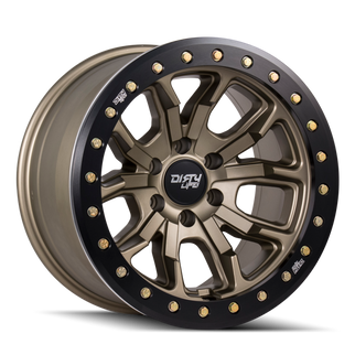 Dirty Life 9303 DT-1 17x9 / 6x139.7 BP / -12mm Offset / 106mm Hub Satin Gold Wheel - Beadlock