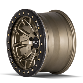 Dirty Life 9303 DT-1 17x9 / 6x139.7 BP / -12mm Offset / 106mm Hub Satin Gold Wheel - Beadlock