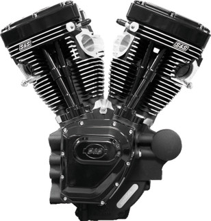 S&S Cycle 06-17 Dyna T124 Black Edition Long Block Engine - Wrinkle Black