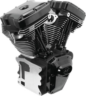 S&S Cycle 06-17 Dyna T124 Black Edition Long Block Engine - Wrinkle Black