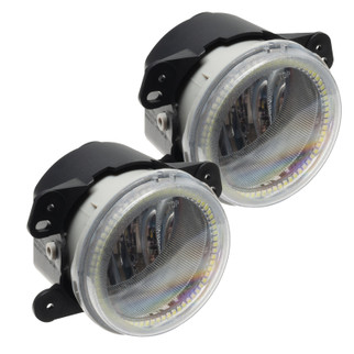 Oracle Lighting 07-09 Jeep Wrangler JK Pre-Assembled LED Halo Fog Lights -Red