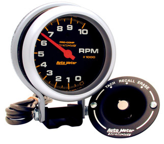 AutoMeter Gauge Tachometer 3-3/4in. 10K RPM Pedestal W/Peak Memory Pro-Comp
