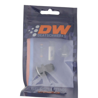 DeatschWerks 6AN Male Flare to M14 X 1.5 Male Metric Adapter (Incl Washer) - Anodized Matte Black