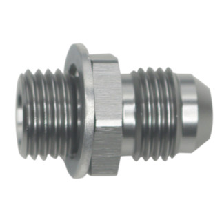 DeatschWerks 6AN Male Flare to M14 X 1.5 Male Metric Adapter (Incl Washer) - Anodized Matte Black