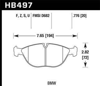 Hawk 95-01 BMW 750iL 5.4L Base Front ER-1 Brake Pads