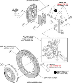 Wilwood kit front XRS6R wwe C10 alum pro spindle 14.00 rotor GT