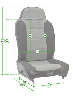 PRP Enduro High Back Reclining 4 In. Extra Tall / Extra Wide Suspension Seat (Driver Side)