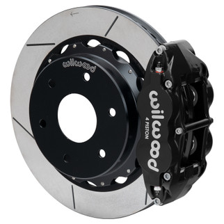 Wilwood 03-08 Audi A4 Forged Narrow Superlite 4R Rear Big Brake Kit 12.88in Slot Rotor - Black