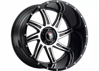 American Truxx AT162 Vortex 22x12 / 6x135 BP / -44mm Offset / 87.1mm Hub Gloss Black Machined Wheel