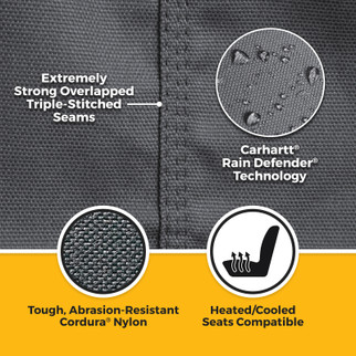 Covercraft 17-24 Dodge RAM 1500 Carhartt Super Dux SeatSaver Front Row Custom Seat Cover - Gravel