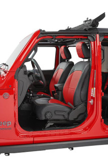 PRP 2018+ Jeep Wrangler JL/2 door/Rubicon Front Seat Covers (Pair) - Black/Red