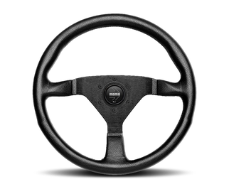 Momo Montecarlo Steering Wheel 350 mm - Black Leather/Red Stitch/Black Spokes