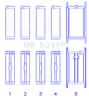 King Engine Bearings Chevrolet 400 V8 (Size +0.001) Main Bearing Set