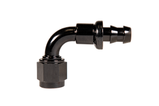 Fleece Performance Universal -8AN 90Deg to Hose Barb - Black