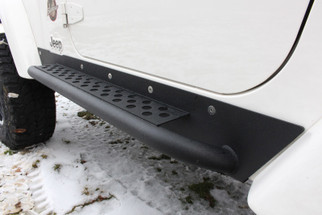 Fishbone Offroad 97-06 Jeep Wrangler TJ Steel Rock Slider - Black Textured Powdercoat