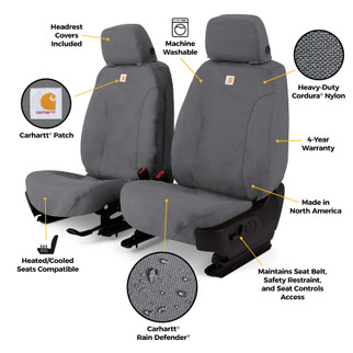 Covercraft 09-14 Ford F150 Carhartt Super Dux SeatSaver Front Row Custom Seat Cover - Gravel