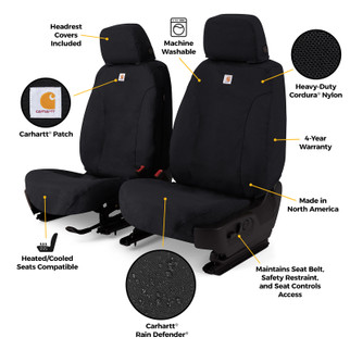 Covercraft 24-25 Toyota Tacoma Carhartt Super Dux SeatSaver Front Row Custom Seat Cover - Black