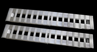 Gen-Y Heavy-Duty 8ft Aluminum Foldable Loading Ramps 15in x 96in 3K Capacity Per Ramp - Pair
