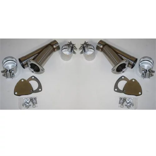 Granatelli 3.5in Stainless Steel Manual Dual Exhaust Cutout Kit w/Slip Fit & Band Clamp