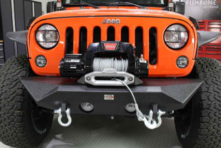 Fishbone Offroad 07-18 Jeep Wrangler JK Rubicon Unlimited Steel Front Bumper - Blk Txtrd Powdercoat