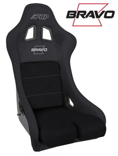 PRP Bravo Composite Seat- Black (PRP Silver Outline/Bravo Silver- Black Stitching)
