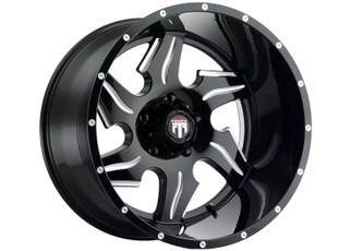 American Truxx AT163 Ninja 22x14 / 6x135 BP / -76mm Offset / 87.1mm Hub Gloss Black Milled Wheel