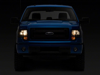 Raxiom 09-14 Ford F-150 Axial OEM Style Rep Headlights- Chrome Housing- Smoked Lens