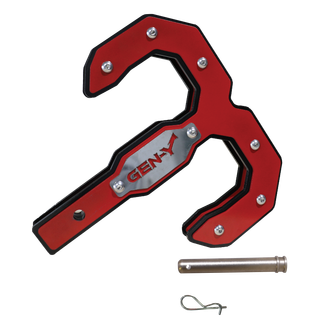 Gen-Y Hulk 2.5 21K Tow Hook 2.5in Shank w/GH-099 Pin/GH-011 Twist Clip - Black/Red