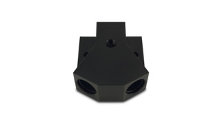 Vibrant Billet Aluminum Y-Block Fitting with 1/8in NPT Port -8AN x Dual -8AN ORB