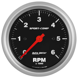 AutoMeter Sport-Comp 3-3/8in. 0-6K RPM In-Dash Tachometer Gauge