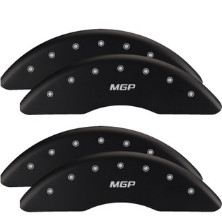 MGP 4 Caliper Covers Engraved Front & Rear MGP Black finish silver ch
