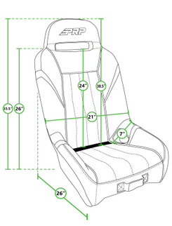 PRP Polaris General GT/S.E. Suspension Seats Kit (Pair) - Black