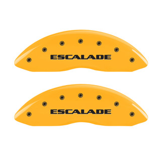 MGP 4 Caliper Covers Engraved Front & Rear Escalade Yellow finish black ch