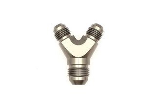 DeatschWerks 6AN Male Flare + 6AN Male Flare to 8AN Male Flare Y Block Fitting