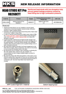 HKS Nissan RB26DETT Pro Head Stud Kit