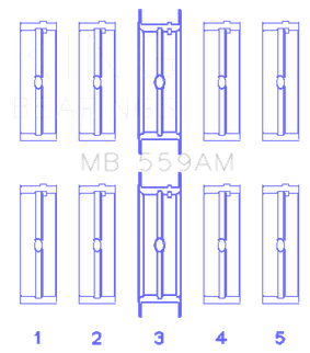 King Engine Bearings Ford 330/352/360/390/410/428 Engine (Size 050) Main Bearing Set