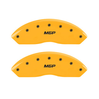 MGP 4 Caliper Covers Engraved Front & Rear MGP Yellow finish black ch