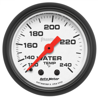 Autometer Phantom 52mm 120-240 Deg F Mechanical Water Temp Gauge