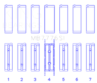 King Engine Bearings BMW N55B30A/N53B30A/N52B30A Main Bearing Set - Size +0.50mm