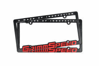 GrimmSpeed License Plate Frame - GrimmSpeed Red Text (Pair)