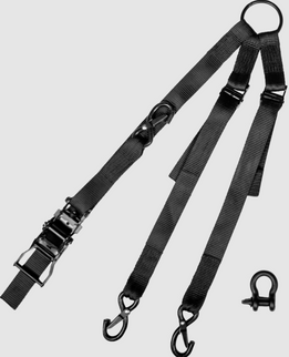 3-way 1.5" Ratchet Tie-down Black 1/pk
