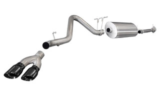 Corsa 11-13 GMC Sierra 6.0L V8 3in Cat-Back Single Side w Twin 4in Black Pro-Series Tips