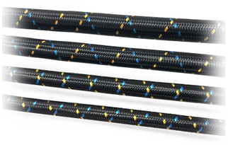 GReddy AN04 REUSABLE HOSE NYLON BRAIDED BLACK/GOLD/BLUE (PRICE PER FOOT)