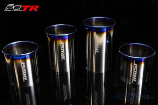 GReddy Titanium Trust PE-TR Tip L 110MM x 115MM - Titanium Burnt Finish