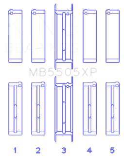 King Engine Bearings Ford V8 351ci 5.8L 400ci 6.6L 16V (Size STD) Performance Main Bearing Set