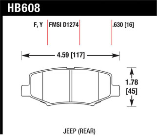 Hawk 2007-2011 Dodge Nitro R/T HPS 5.0 Rear Brake Pads